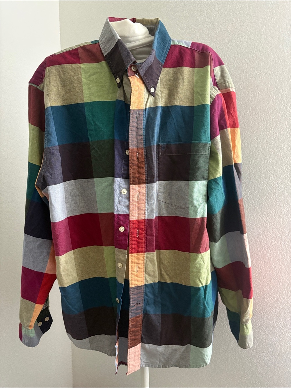 Men's Multicolor Check Button-Down Shirt